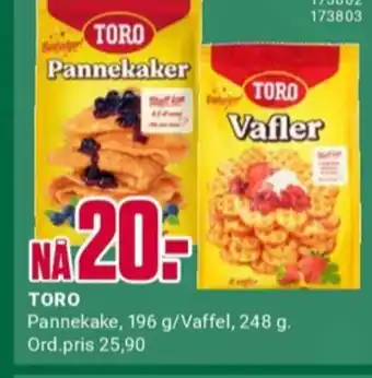 Europris Toro vaffelmix tilbud
