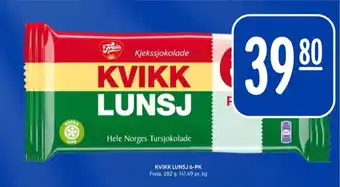 Rema 1000 Kvikk lunsj sjokoladebar tilbud