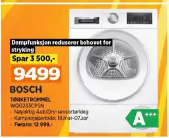 POWER Bosch tørketrommel tilbud
