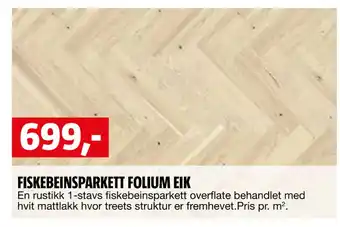 Bauhaus FISKEBEINSPARKETT FOLIUM EIK tilbud