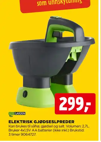 jem & fix ELEKTRISK GJØDSESLPREDER tilbud