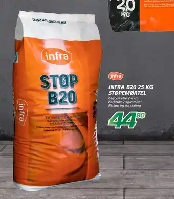 Coop Byggmix INFRA B20 25 KG STØPEMØRTEL tilbud
