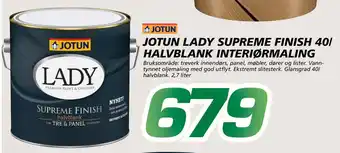 Coop Byggmix JOTUN LADY SUPREME FINISH 40/ HALVBLANK INTERIØRMALING tilbud