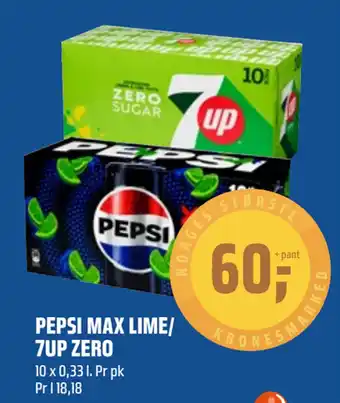 Coop Obs PEPSI MAX LIME/ 7UP ZERO tilbud