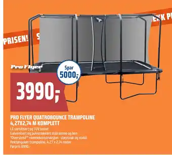 Coop Obs PRO FLYER QUATROBOUNCE TRAMPOLINE 4,27X2,74 M KOMPLETT tilbud