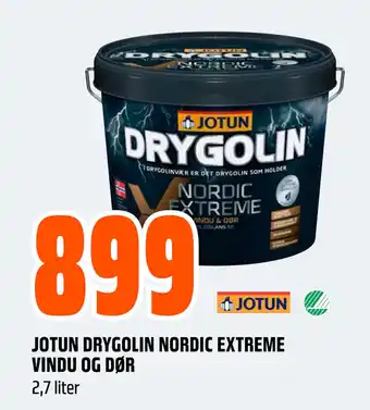 Obs Bygg JOTUN DRYGOLIN NORDIC EXTREME VINDU OG DØR tilbud