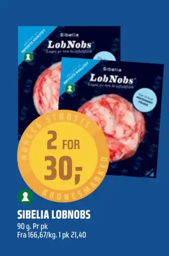 Coop Obs SIBELIA LOBNOBS tilbud