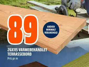 Obs Bygg 26X115 VARMEBEHANDLET TERRASSEBORD tilbud