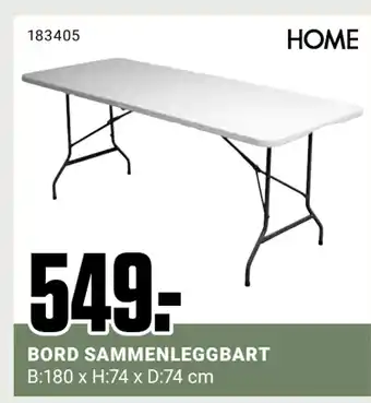 BORD SAMMENLEGGBART
