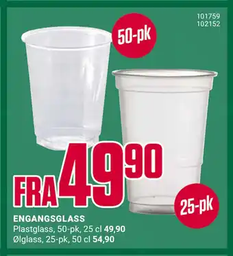 Europris ENGANGSGLASS tilbud