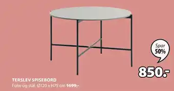 JYSK TERSLEV SPISEBORD tilbud