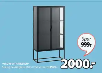 JYSK VIRUM VITRINESKAP tilbud