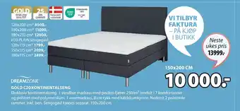 JYSK GOLD C20 KONTINENTALSENG tilbud