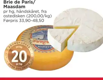 Meny Brie de Paris/ Maasdam tilbud