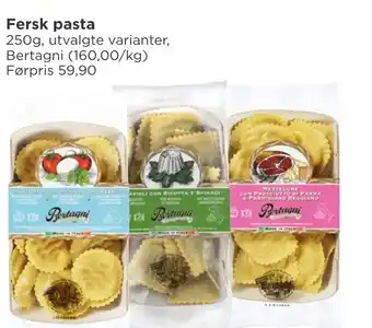 Meny Fersk pasta, Bertagni tilbud