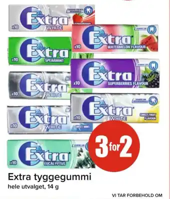 Spar Extra tyggegummi tilbud