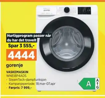 POWER VASKEMASKIN WNE18P4ADS tilbud