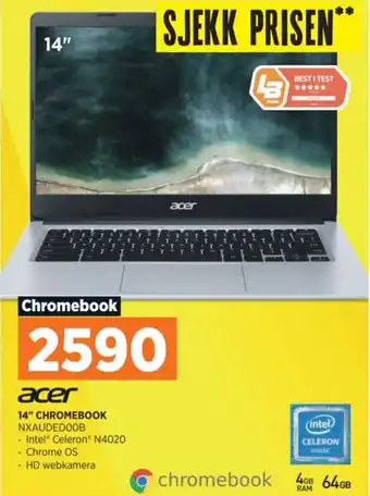 POWER 14" CHROMEBOOK NXAUDEDOOB tilbud