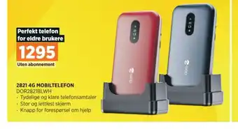 POWER 2821 4G MOBILTELEFON DOR2821BLWH tilbud