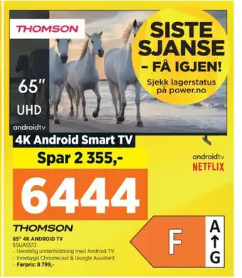 POWER 65" 4K ANDROID TV 65UA5S13 tilbud