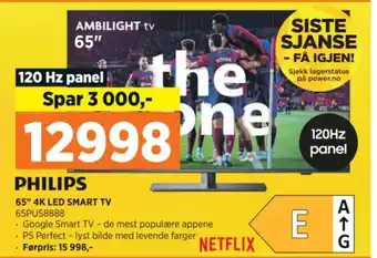 POWER 65" 4K LED SMART TV 65PUS8888 tilbud