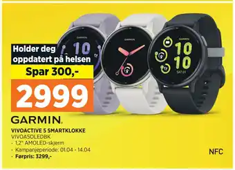 POWER VIVOACTIVE 5 SMARTKLOKKE tilbud