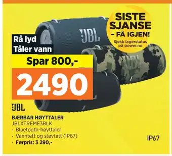 POWER BÆRBAR HØYTTALER tilbud