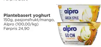 Meny Plantebasert yoghurt tilbud