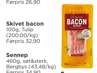 Meny Skivet bacon tilbud