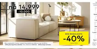 Skeidar Box modulsofa, 3-seter tilbud