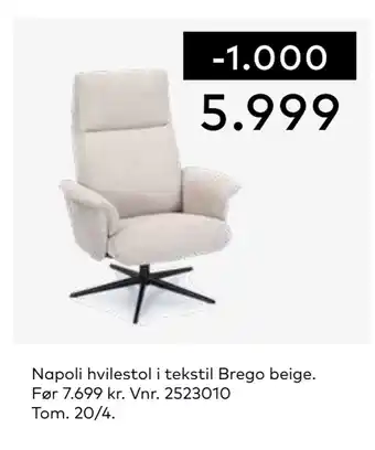 Skeidar Napoli hvilestol tilbud