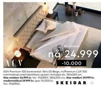 Skeidar XOV Premium 100 kontinental tilbud
