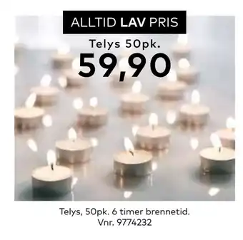 Skeidar Telys, 50pk. 6 timer brennetid tilbud