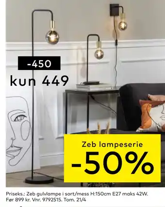 Skeidar Zeb gulvlampe tilbud