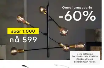Skeidar Gene taklampe tilbud