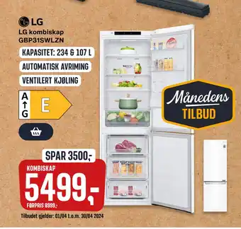Skousen LG kombiskap GBP31SWLZN tilbud