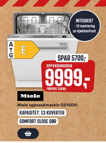 Skousen Miele oppvaskmaskin tilbud