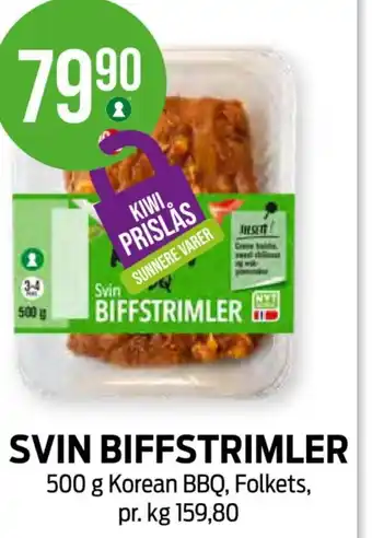 Kiwi SVIN BIFFSTRIMLER tilbud