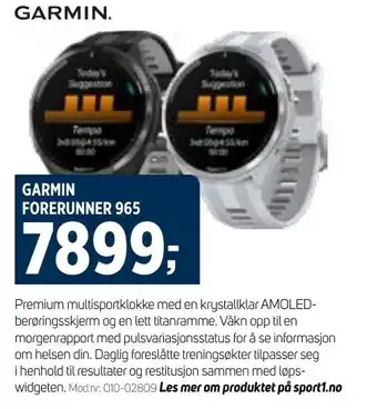 Sport 1 GARMIN FORERUNNER 965 tilbud