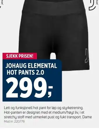 Sport 1 JOHAUG ELEMENTAL HOT PANTS 2.0 tilbud