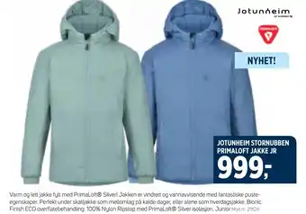 Sport 1 JOTUNHEIM STORNUBBEN PRIMALOFT JAKKE JR tilbud