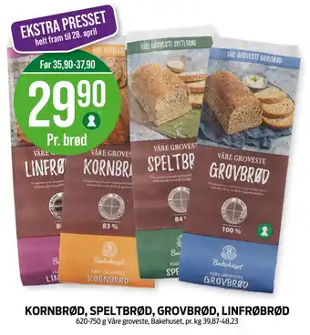 Kiwi KORNBRØD, SPELTBRØD, GROVBRØD, LINFRØBRØD tilbud