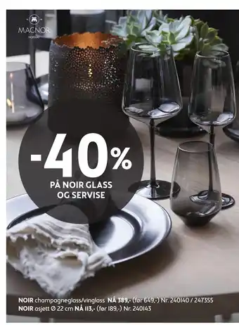 Bohus 40% PÅ NOIR GLASS OG SERVISE tilbud