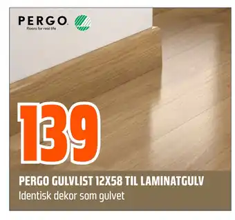 Obs Bygg PERGO GULVLIST 12X58 TIL LAMINATGULV tilbud