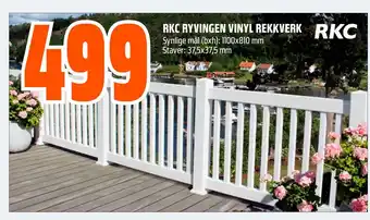 Obs Bygg RKC RYVINGEN VINYL REKKVERK tilbud