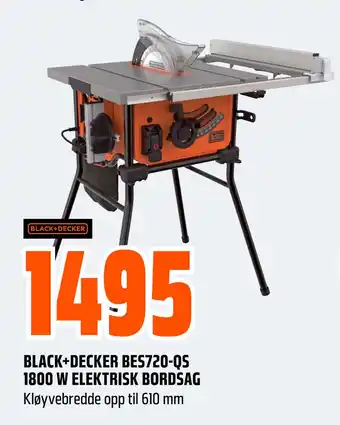 Obs Bygg BLACK+DECKER BES720-QS 1800 W ELEKTRISK BORDSAG tilbud