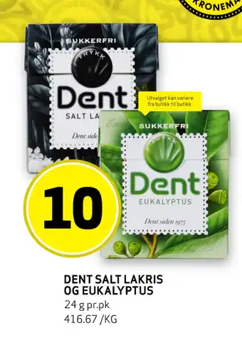 Bunnpris Dent Salt Lakris og Eucalyptus tilbud