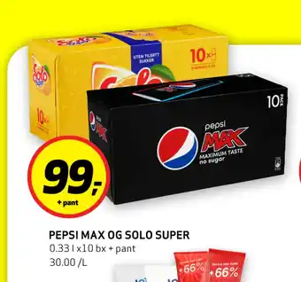 Bunnpris PEPSI MAX OG SOLO SUPER tilbud