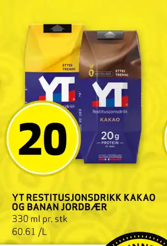 Bunnpris YT RESTITUSJONSDRIKK KAKAO OG BANAN JORDBÆR tilbud