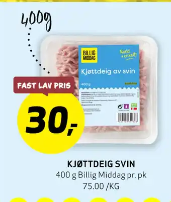 Bunnpris Kjøttdeig Svin tilbud